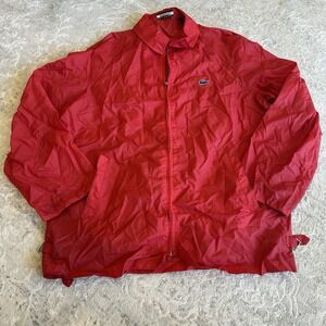 Vintage IZOD Lacoste Full Zip Windbreaker Jacket Size L Red- Blue Alligator Logo